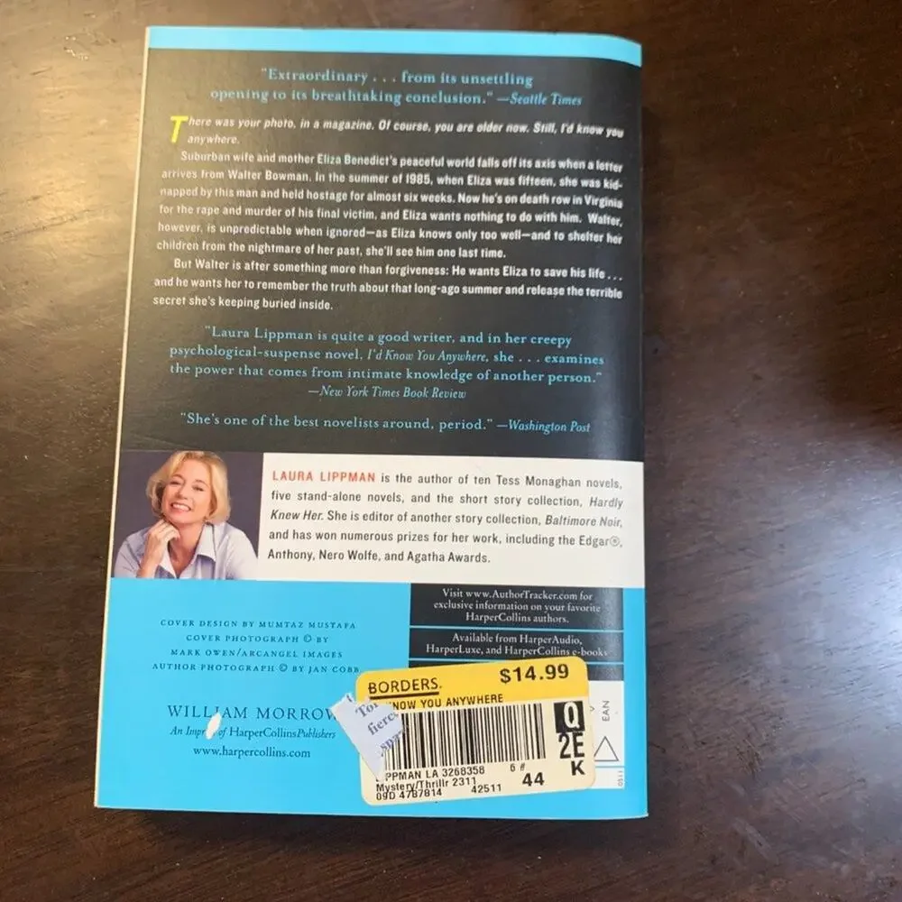 Book Novel - I'd Know You Anywhere by Laura Lippman